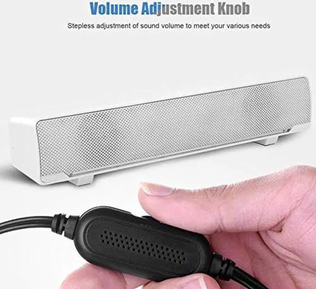 Alt view image 5 of 5 - Speaker, Mini Speaker, USB Speaker PC Stereo Lightweight Wired LED Soundbar Speaker, Soundbar Soundbox, 3.5mm Audio Jack Compatible with PC Computer Tablet TV for Office Home Home Theater