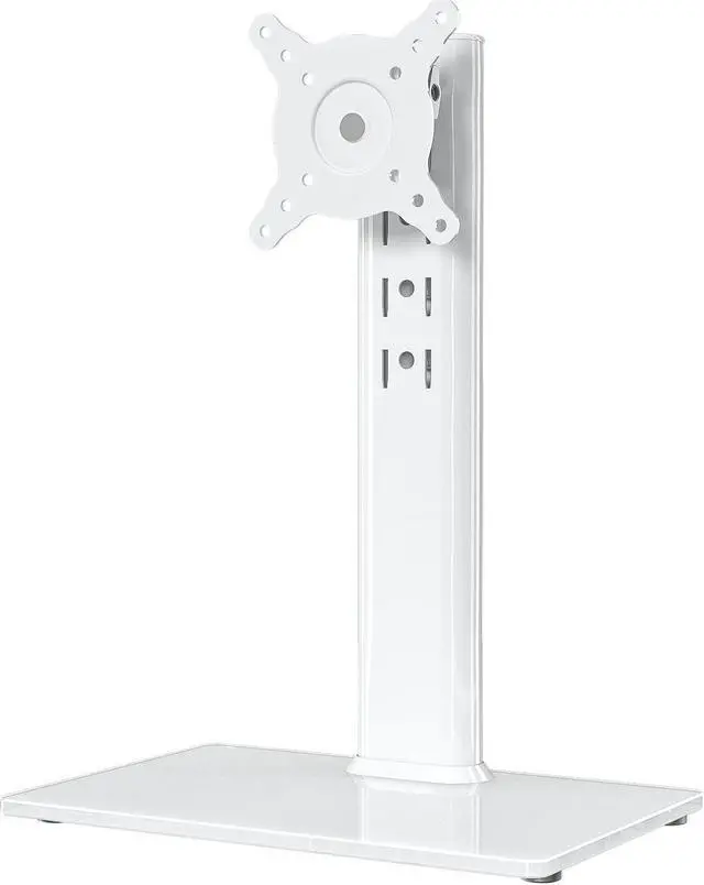 Main image of Single LCD Computer Monitor Free-Standing Desk Stand Riser for 13 inch to 32 inch Screen with Swivel, Height Adjustable, Rotation, Holds One (1) Screen up to 77Lbs(HT05W-001) White