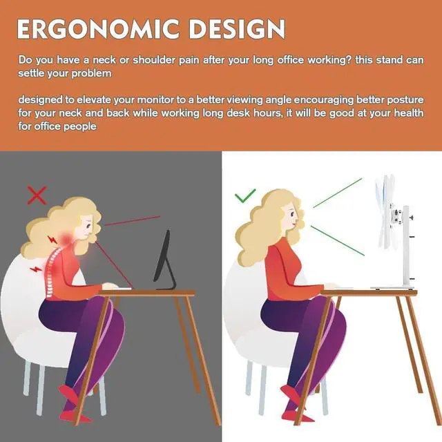 Alt view image 5 of 5 - Single LCD Computer Monitor Free-Standing Desk Stand Riser for 13 inch to 32 inch Screen with Swivel, Height Adjustable, Rotation, Holds One (1) Screen up to 77Lbs(HT05W-001) White