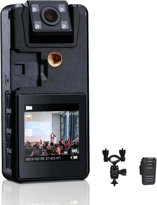 Main image of Hoestr 59GB Body Camera, 3000mAh Body Cam with IR Night Vision, 1296P Camcorder Ideal for Civilians Hikers Cyclists