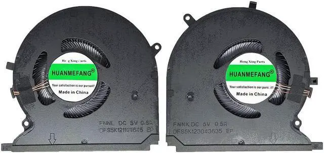 Main image of HUANMEFANG Replacement New Laptop CPU and GPU Cooling Fan for Razer Blade 14 RZ09-0370 RZ09-0370CEA3 RZ09-0368 P/N FNNK DFS5K123043635 FNNL DFS5K121144645 DC 5V 0.5A Fan
