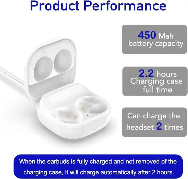 Alt view image 4 of 5 - Wired Charging Case Compatible with Samsung Galaxy Buds 2(SM-R177), Replacement Charger Case Dock Station for Galaxy Buds 2 Bluetooth Earbuds (White)