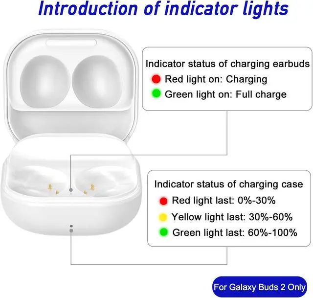 Alt view image 5 of 5 - Wired Charging Case Compatible with Samsung Galaxy Buds 2(SM-R177), Replacement Charger Case Dock Station for Galaxy Buds 2 Bluetooth Earbuds (White)