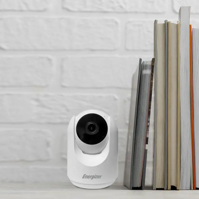 Alt view image 3 of 5 - Energizer Smart 1080p Indoor Pan & Tilt Wired Camera, Motion Tracking, Two-Way Conversation, Night Vision, Instant Notifications, Works with Google Home and Alexa, Night Vision, White