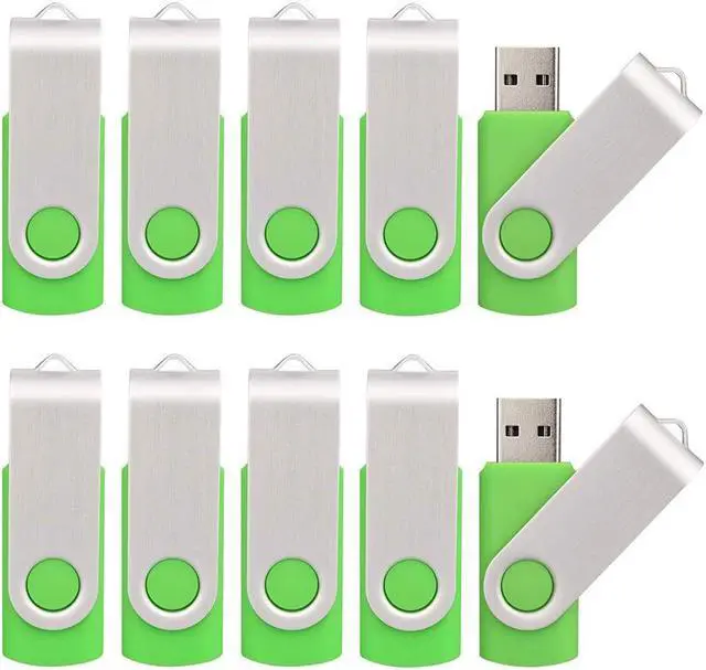 Main image of KALSAN 10 Pack 8GB USB Flash Drive 2.0 Memory Stick - Green