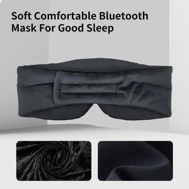 Alt view image 5 of 5 - Joythink Sleep Headphones Sleep Mask Bluetooth Wireless Music Eye Mask, Sleeping Headphones Headband for Side Sleepers Cotton Sleep Mask with Bluetooth Headphones Ultra-Thin Stereo Speakers