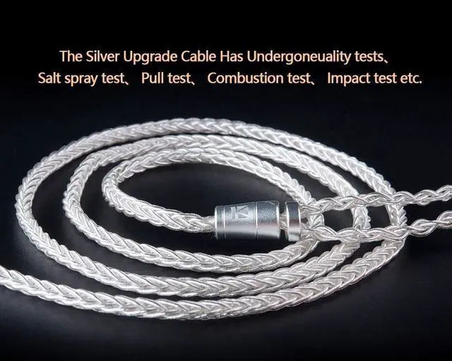 Alt view image 3 of 5 - Kinboofi KBEAR Detachable Upgrade Silver Plated Copper Earphone Cable, 8 Core Replacement IEM Cord Cable with TRRS Balanced Plug for KZ ZSN ZS10 PRO ZSN PRO ZSX AS16 CA4 A10 (C PIN 2.5mm Plug)
