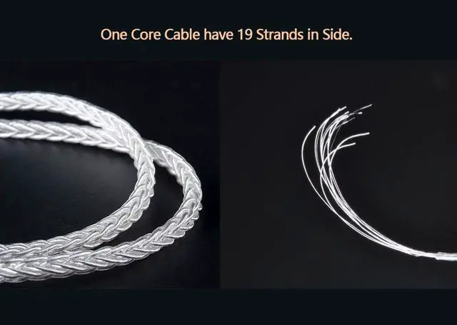 Alt view image 4 of 5 - Kinboofi KBEAR Detachable Upgrade Silver Plated Copper Earphone Cable, 8 Core Replacement IEM Cord Cable with TRRS Balanced Plug for KZ ZSN ZS10 PRO ZSN PRO ZSX AS16 CA4 A10 (C PIN 2.5mm Plug)