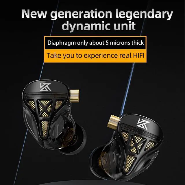 Alt view image 3 of 5 - Wired Headphone,KZ DQS HiFi Dynamic Drivers IEM Earphone,KZ Earbuds Bass 2pin 3.5mm Sports Music Game in Ear Monitor Headphone+5 Pairs KBEAR 07 Ear Tips