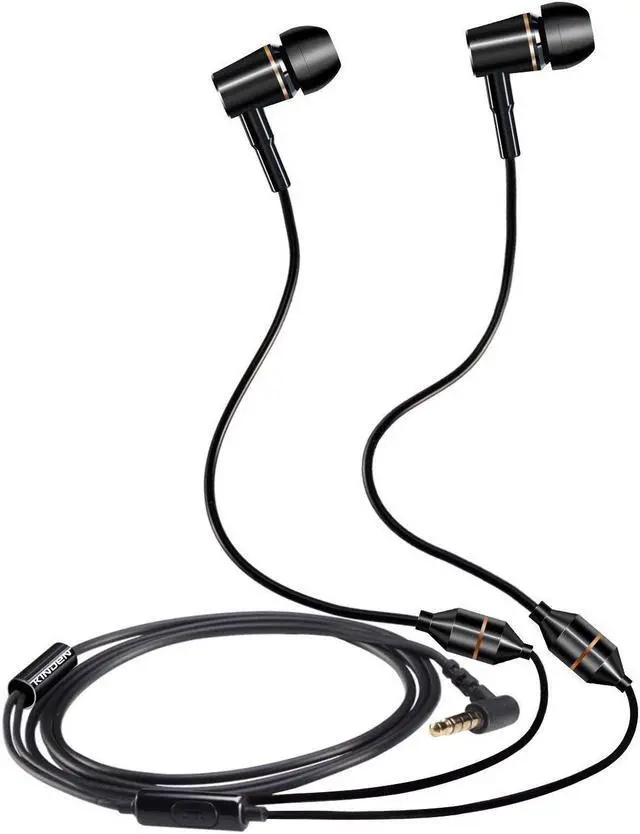 Main image of KINDEN Anti-Radiation Headphones Air Tube Headset Radiation Free Earbuds with Microphone Binaural Acoustic Stereo Alumium Metal Housing Wired in-Ear Handsfree (Black)