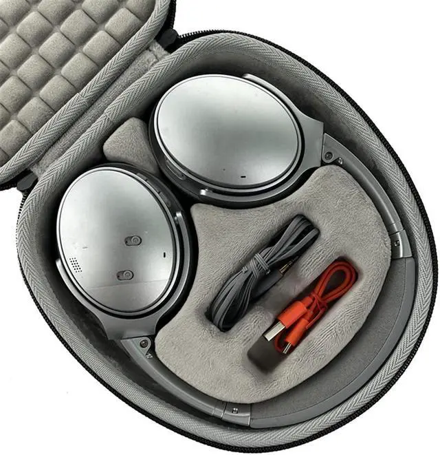 Alt view image 4 of 5 - Levigo Hard EVA Headset Portable Protective Storage Case Compaitble With Bose QuietComfort QC45/QC35, Headphone Travel Shockproof Compartment Design Organizer Bag