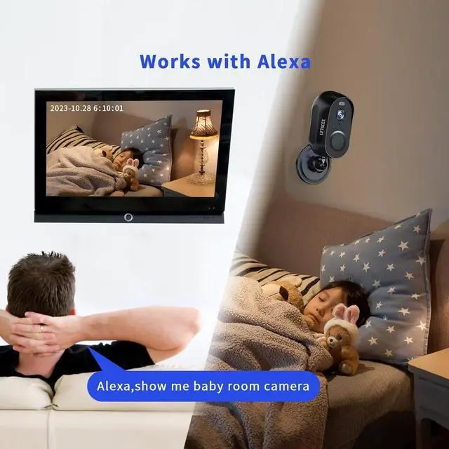 Alt view image 4 of 5 - LETSCEE Cameras for Home Security Outdoor Indoor,Security Cameras Wireless Outdoor Battery Rechargeable Wifi,2K Night Vision, Motion Detection,No month fee SD card/Cloud storage,Weather proof
