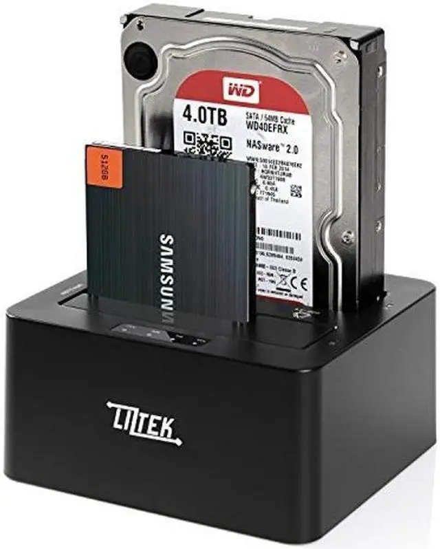 Alt view image 2 of 3 - Liztek HDDT2BS Dual Bay USB 3.0 Super Speed to 2.5 and 3.5 inch SATA Hard Disk Drive and Solid-State Drive External Docking Station Duplicator/Cloner 4TB Support