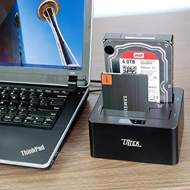 Alt view image 3 of 3 - Liztek HDDT2BS Dual Bay USB 3.0 Super Speed to 2.5 and 3.5 inch SATA Hard Disk Drive and Solid-State Drive External Docking Station Duplicator/Cloner 4TB Support