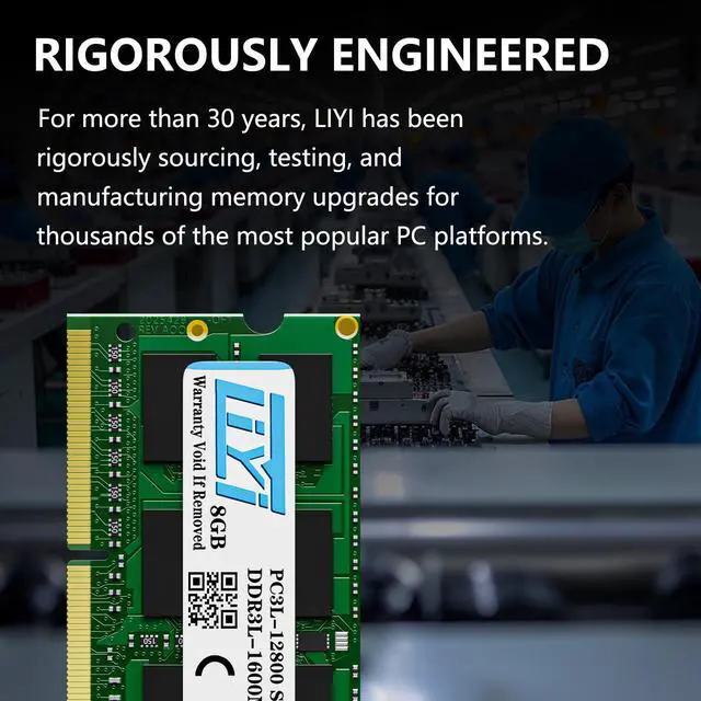 Alt view image 4 of 5 - LIYI 2X4GB (PC3L-10600) DDR3L 1333MHz 8GB RAM SODIMM 2Rx8 1.35V 204Pin CL9 Non-ECC KIT Laptop Memory Module Unbuffered Upgrade for Laptop/Notebook Computer