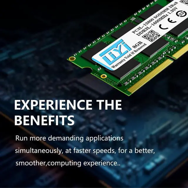 Alt view image 5 of 5 - LIYI 2X4GB (PC3L-10600) DDR3L 1333MHz 8GB RAM SODIMM 2Rx8 1.35V 204Pin CL9 Non-ECC KIT Laptop Memory Module Unbuffered Upgrade for Laptop/Notebook Computer