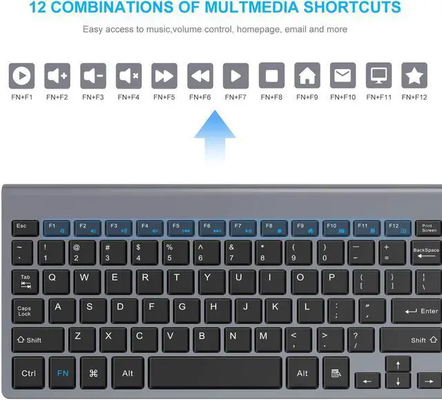Alt view image 4 of 5 - LeadsaiL Wireless Keyboard and Mouse Combo, Wireless USB Mouse and Computer Keyboard Set, Compact and Silent for Windows Laptop, Desktop, PC