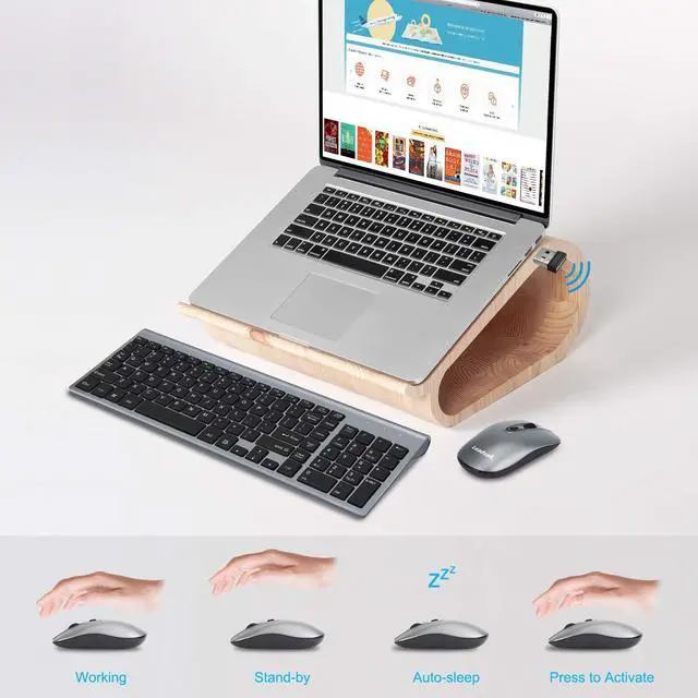 Alt view image 5 of 5 - LeadsaiL Wireless Keyboard and Mouse Combo, Wireless USB Mouse and Computer Keyboard Set, Compact and Silent for Windows Laptop, Desktop, PC