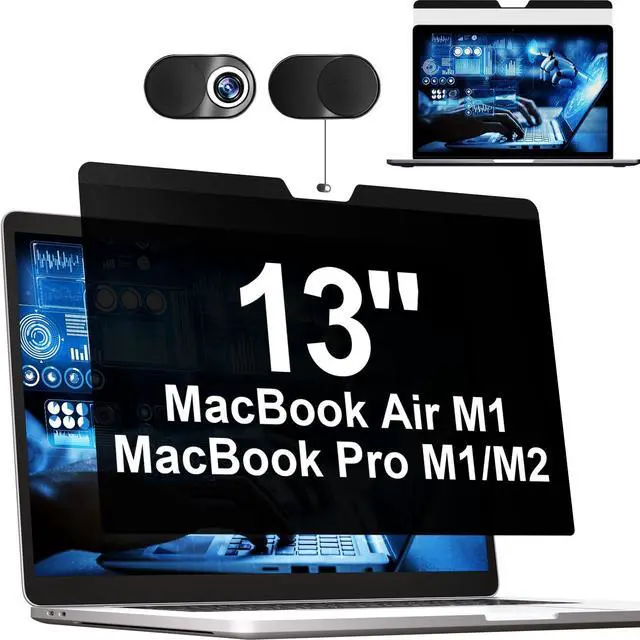Main image of Mamol Privacy Screen MacBook Air 13 Inch(2018-2021, M1)/ MacBook Pro 13 In(2016-2022, M1, M2), Magnetic Removable Anti Blue Light Glare Filter Screen Protector with Camera Cover for Mac 13'' Laptop