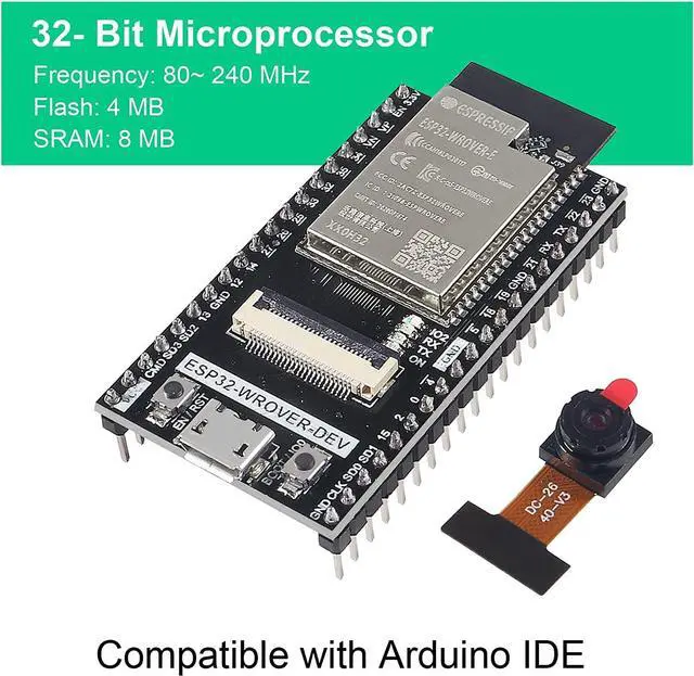 Alt view image 4 of 5 - MELIFE 3pcs ESP32 ESP32-WROVER Dev Board Compatible with Camera Wi-Fi Bluetooth Module, C Python Code, Detailed Tutorials, Example Projects
