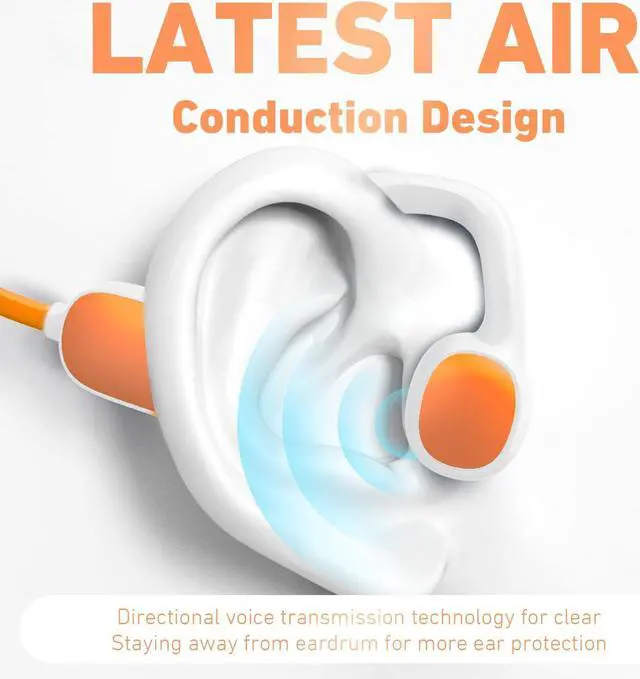 Alt view image 2 of 5 - Mehomeli Kids Headphones, Bluetooth 5.2 Air Conduction Open Ear Headphones, 85dB Volume Limiting, Stereo Sound with Mic, IPX5 Waterproof, 20H Playtime, Perfect for School and Outdoor Activities-White
