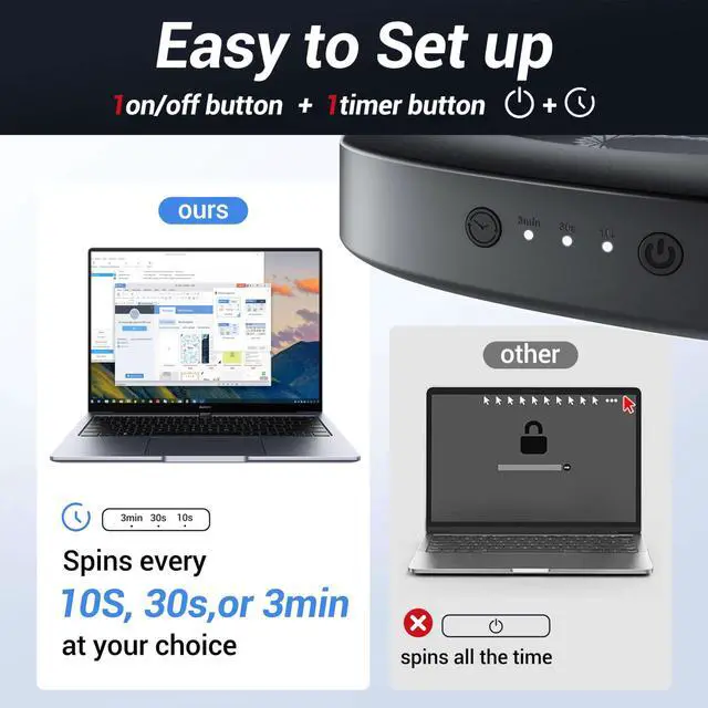 Alt view image 3 of 5 - MEKASS Ultra-Silent Mouse Mover, Mouse Jiggler with Adjustable Interval Timer, Mouse Jiggers Device with ON/Off Switch, Driver-Free Mouse Shaker for Keeping The PC Active (Space Gray)