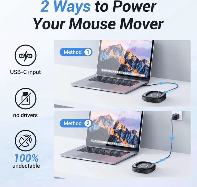 Alt view image 4 of 5 - MEKASS Ultra-Silent Mouse Mover, Mouse Jiggler with Adjustable Interval Timer, Mouse Jiggers Device with ON/Off Switch, Driver-Free Mouse Shaker for Keeping The PC Active (Space Gray)