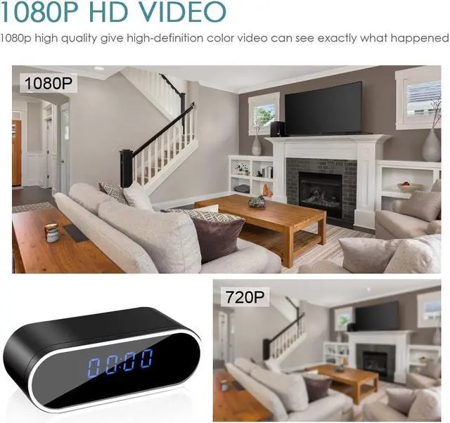 Alt view image 4 of 5 - Hidden Camera Clock 1080P Wireless Spy Camera Covert Nanny Cam Baby Monitor HD Home Indoor Security Cam Night Vision Motion Detection for Office No Audio