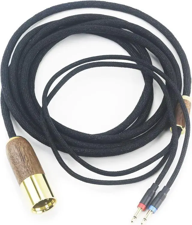 Alt view image 4 of 5 - NewFantasia 4-pin XLR Balanced Cable 6N OCC Copper Silver Plated cable for Monolith M1060, M1060C, M565, M565, for AudioQuest NightHawk Headphone Walnut Wood Shell (2X 2.5mm Version)