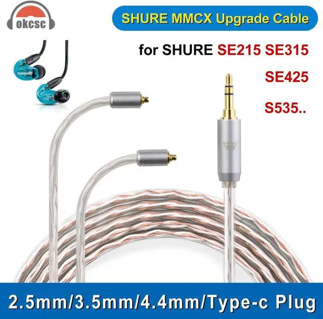 Alt view image 2 of 5 - okcsc 4 Core MMCX to 2.5mm for Shure MMCX Upgrade Cable for SE215 SE315 SE425 SE535 SE535LTD SE846 FH9 FA9 FH5S BGVP UE900s T2 T3 AK T8iE XELENTO Remote FH1 F9 F9PRO AM05 W80 3.94FT