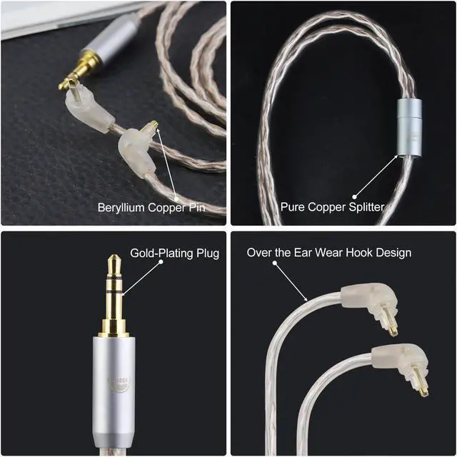 Alt view image 3 of 5 - okcsc EXK to 3.5MM Upgraded Replacement Cable for SONY Earphones Cable 4 Core for SONY MDR-EX600 EX800 EX1000 MDR-7500 3.94FT 3.5MM