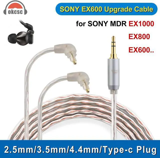Alt view image 2 of 5 - okcsc EXK to 3.5MM Upgraded Replacement Cable for SONY Earphones Cable 4 Core for SONY MDR-EX600 EX800 EX1000 MDR-7500 3.94FT 3.5MM