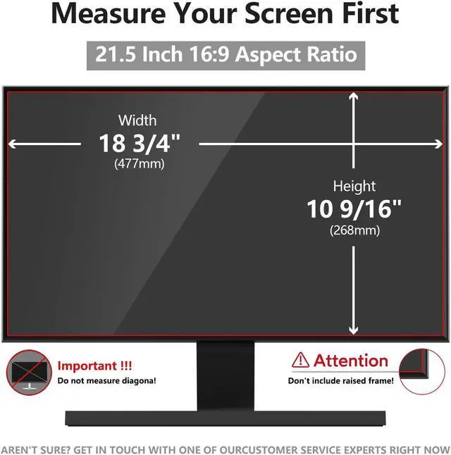 Alt view image 2 of 5 - Pozlle [2 Pack] 21.5 Inch Computer Privacy Screen Shield for 16:9 Widescreen Desktop Monitor - Anti-Glare Blue Light Privacy Filters and Anti Spy Privacy Screen Protector Film