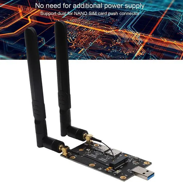 Alt view image 5 of 5 - PUSOKEI M.2 to USB 3.0 Adapter, 3042/3052 M.2 NGFF B Keya to USB 3.0 Adapter with Dual Nano SIM Slot for 3G/4G/5G Module with Antenna