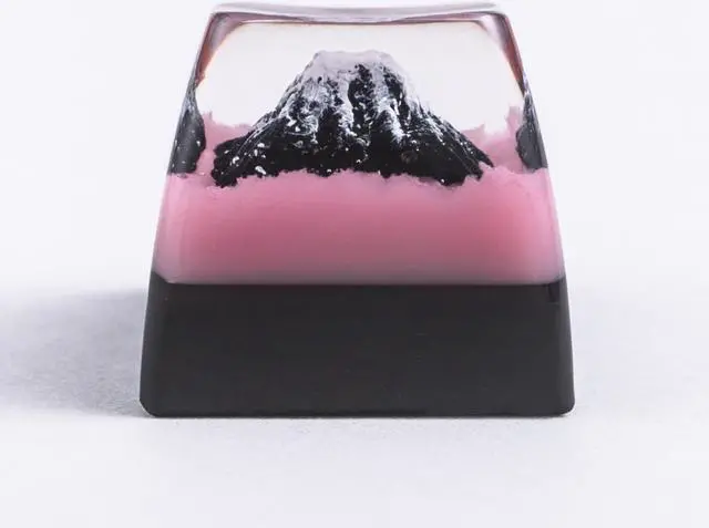 Alt view image 2 of 5 - REDQIN Artisan Keycap - Mount Fuji Sakura Custom Keycaps Esc Resin Keycap Handmade Artisan Keycaps Mountain Keycap for Cherry MX Swith for Keyboards Key Cap
