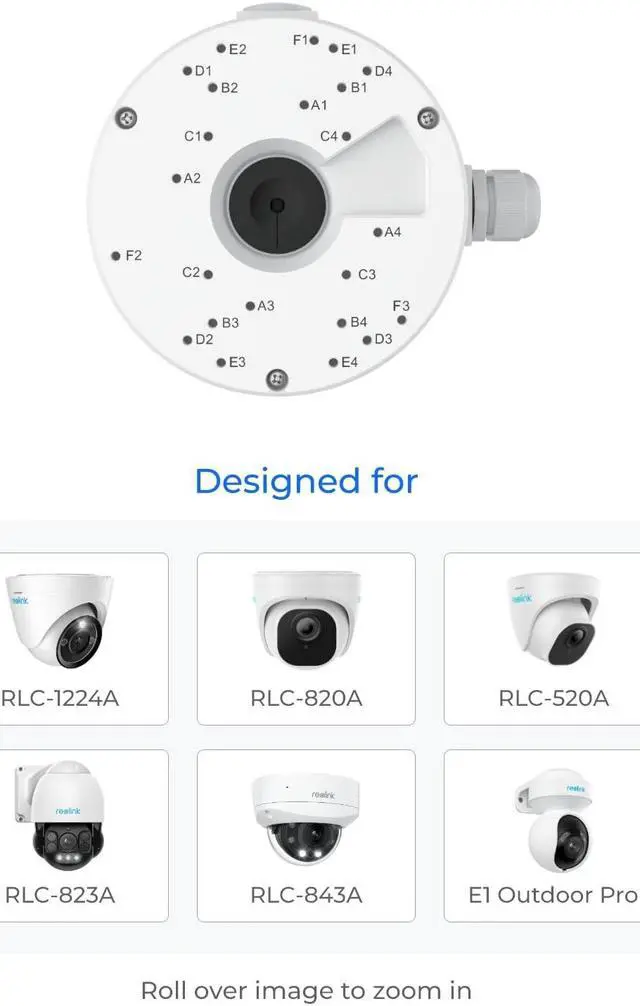 Alt view image 2 of 5 - Reolink Junction Box D20 (2 Pack) for Reolink Dome Cameras - RLC-520A, RLC-820A, RLC-823A, RLC-842A, RLC-1224A, E1 Outdoor PoE/Pro, RLC-823A 16X, RLC-843A