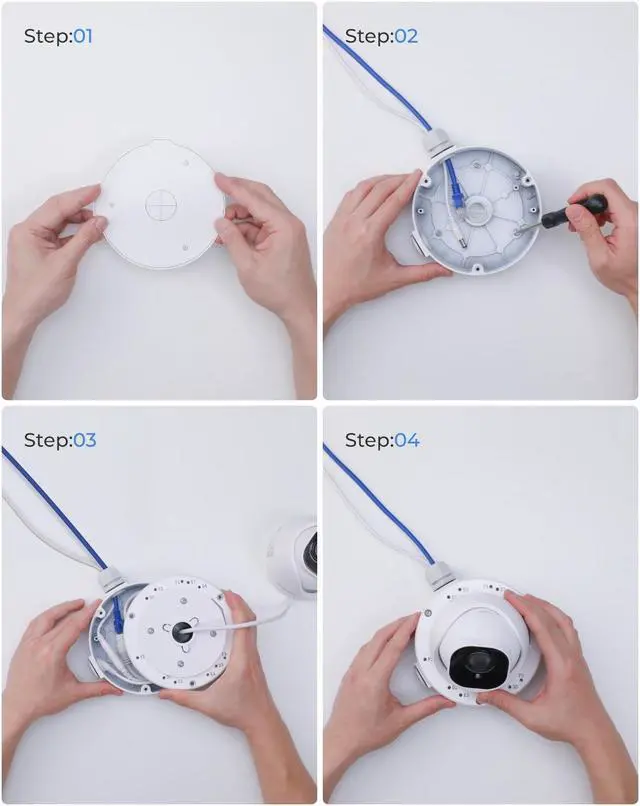 Alt view image 3 of 5 - Reolink Junction Box D20 (2 Pack) for Reolink Dome Cameras - RLC-520A, RLC-820A, RLC-823A, RLC-842A, RLC-1224A, E1 Outdoor PoE/Pro, RLC-823A 16X, RLC-843A