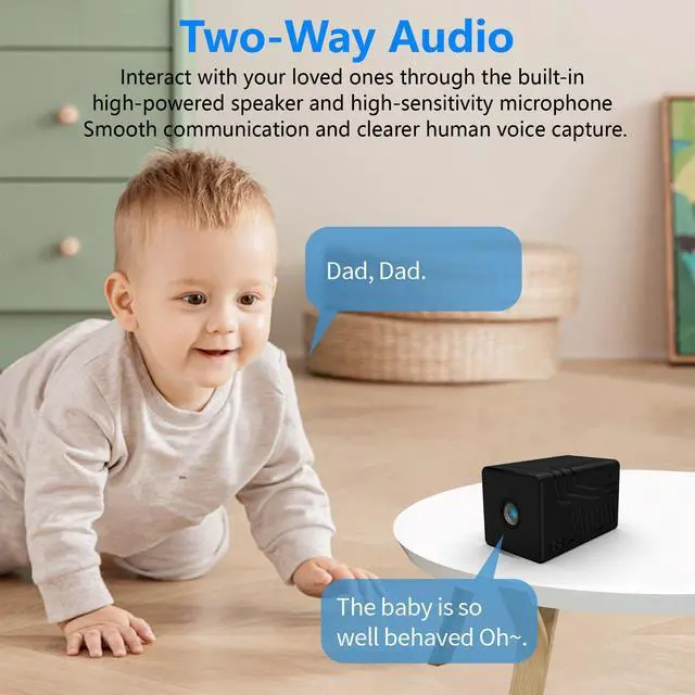 Alt view image 5 of 5 - 4KHD Wireless WiFi Camera,1800mAh Battery,Upgrade 4K Outdoor Wireless Baby Monitor Home Security Camera Tiny Office Secret Surveillance Cams with 100 Days Standby AI Human Detection Auto Night Vision