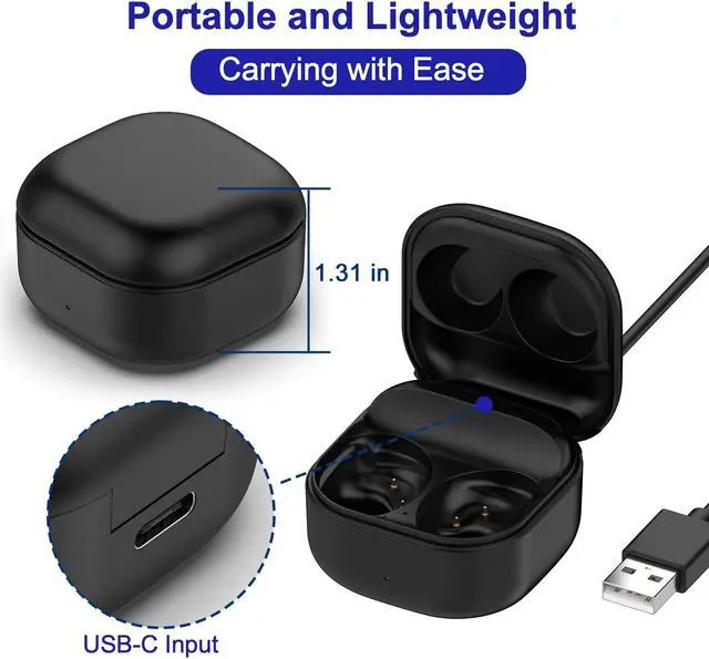 Alt view image 4 of 5 - Charging Case Replacement Compatible with Galaxy Buds FE(Wired Charging Only, Earbuds not Included, Black)