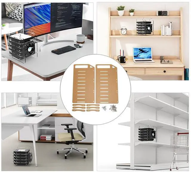 Alt view image 3 of 5 - DIY Acrylic Transparent Hard Drive Rack, 3.5 Inch Desktop Clear Acrylic Hard Drive Stand DIY Hard Drive Stand (10 Layers)