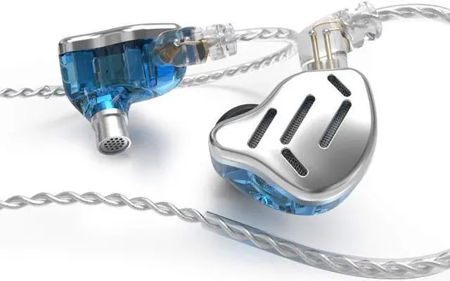Main image of KZ Zax in-Ear Monitors, 16-Units Hybrid in Ear Earphones, HiFi Stereo Noise Isolating Sport IEM Wired Earbuds/Headphones with Detachable Cable for Musician Audiophile (Without Mic, Silver)