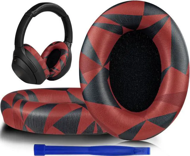 Main image of SOULWIT Professional Earpads Cushions Replacement for Sony WH-1000XM3 (WH1000XM3) Over-Ear Headphones, Ear Pads with Softer Protein Leather, Noise Isolation Memory Foam, Added Thickness (Red Storm)