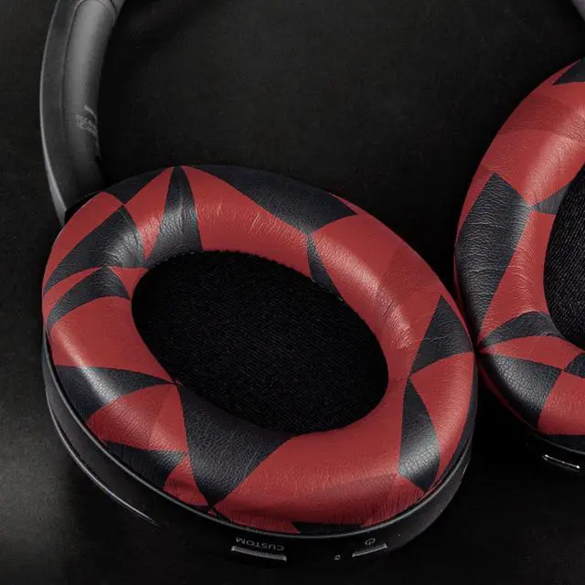 Alt view image 2 of 5 - SOULWIT Professional Earpads Cushions Replacement for Sony WH-1000XM3 (WH1000XM3) Over-Ear Headphones, Ear Pads with Softer Protein Leather, Noise Isolation Memory Foam, Added Thickness (Red Storm)