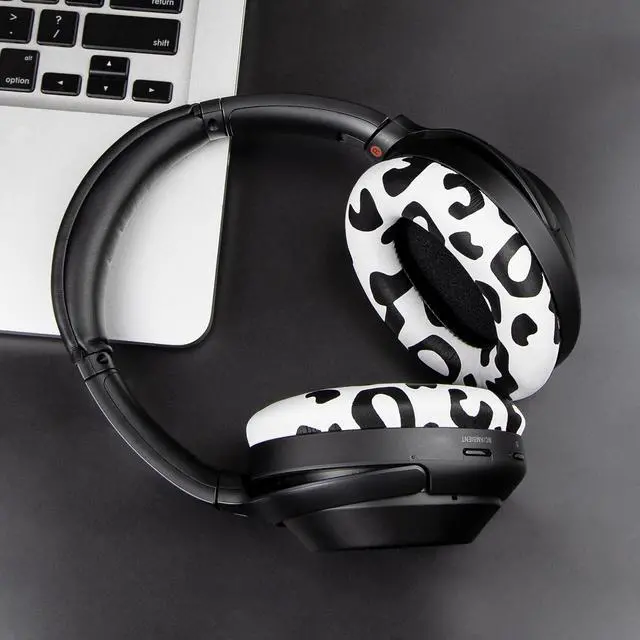 Alt view image 2 of 5 - SOULWIT Professional Earpads Cushions Replacement for Sony WH-1000XM3 (WH1000XM3) Over-Ear Headphones, Ear Pads with Softer Protein Leather, Noise Isolation Memory Foam, Added Thickness (Snow Leopard)