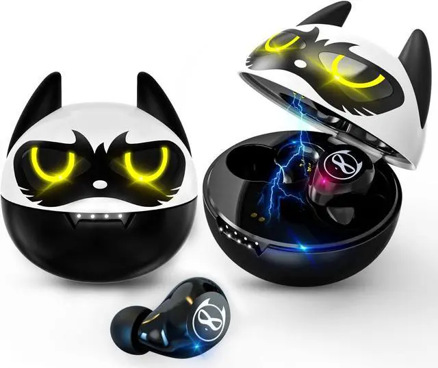 Main image of Togetface Kids Wireless Earbuds, Upgraded Bluetooth Earbuds with Cool Cat Charging Case, Dual Microphones 36H Playtime IPX5 Waterproof Noise Cancelling Touch Control in-Ear Stereo Headphone for Adult