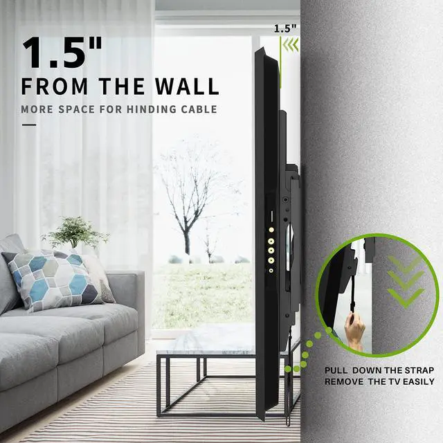 Alt view image 5 of 5 - USX MOUNT TV Wall Mount Tilting Brackets for Most 37"-70" Flat Curved Screen TVs, Max VESA 600x400mm, Weight Capacity 132lbs,UL Listed Full Motion TV Wall Mount for Most 37-75 inch TV