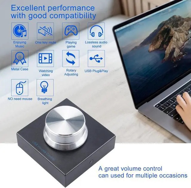 Alt view image 2 of 5 - USB Volume Control, Knob One Key Mute Multimedia Volume Adjuster for PC Computer Speaker Audio, Plug and Play