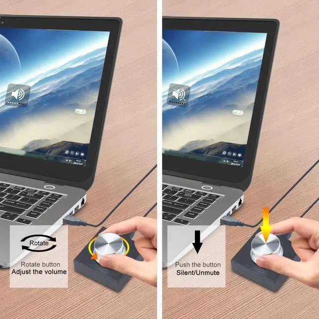 Alt view image 3 of 5 - USB Volume Control, Knob One Key Mute Multimedia Volume Adjuster for PC Computer Speaker Audio, Plug and Play