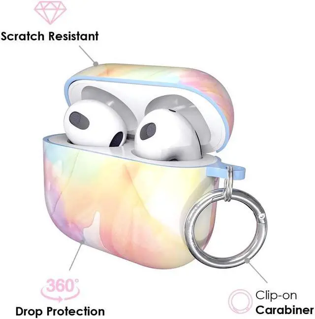 Alt view image 3 of 4 - Velvet Caviar Compatible with AirPods 3rd Generation Case with Keychain - Cute Protective Hard AirPod 3 Cases for Women - Pastel Tie Dye