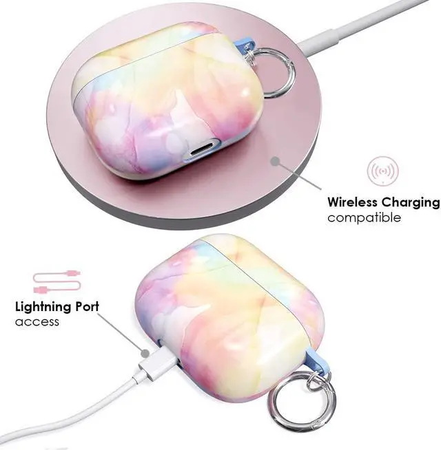 Alt view image 4 of 4 - Velvet Caviar Compatible with AirPods 3rd Generation Case with Keychain - Cute Protective Hard AirPod 3 Cases for Women - Pastel Tie Dye